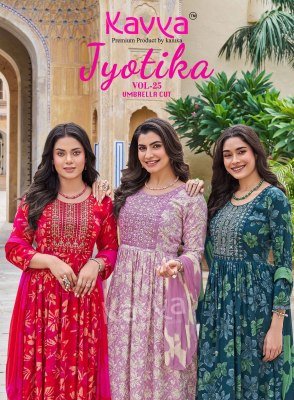 Kavya Jyotika Vol 25 Umbrella Cut Capsule Foil Print Suit with Nazneen Chiffon Dupatta Wholesale Ethnic Collection wholesale catalogs