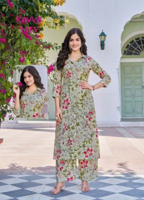 Kavya Lily Vol 5 Casual Wear Shirt Style Long Top with Bottoms Collection kurtis catalogs