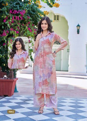 Kavya Lily Vol 5 Casual Wear Shirt Style Long Top with Bottoms Collection kurtis catalogs