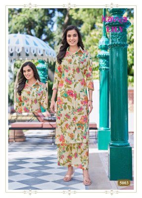 Kavya Lily Vol 5 Casual Wear Shirt Style Long Top with Bottoms Collection kurtis catalogs