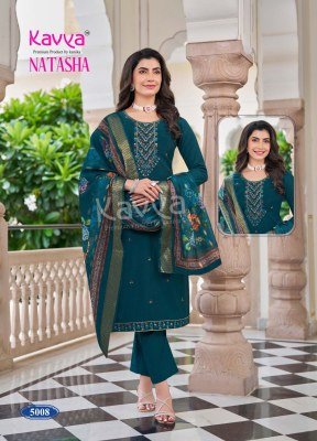 Kavya Natasha Vol 5 Premium Roman Silk Embroidered Kurti with Digital Print Chanderi Dupatta Wholesale kurtis catalogs