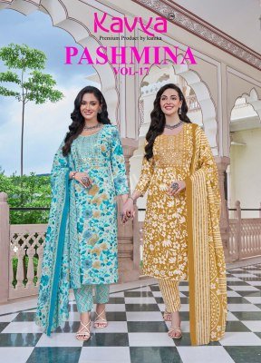 Kavya Pashmina Vol 17 Luxury Cotton Suit Embroidered Neck, Comfort Pant And Pure Cotton Dupatta Wholesale wholesale catalogs