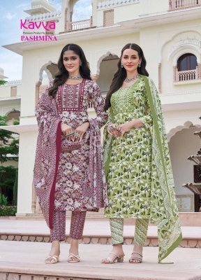 Kavya Pashmina Vol 17 Luxury Cotton Suit Embroidered Neck, Comfort Pant And Pure Cotton Dupatta Wholesale kurtis catalogs