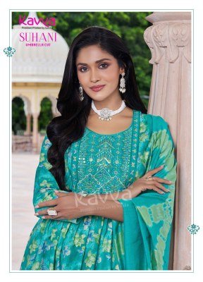 Kavya Suhani Vol 6 Umbrella Cut Kurti Set Poly Viscose with Embroidery And Chanderi Cotton Dupatta Wholesale kurtis catalogs