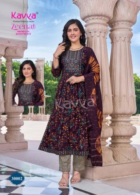 Kavya Zeenat Vol 30 Capsule Foil Print Embroidered Neck Top  Pant with Pocket And Chanderi Sequence Dupatta Suit Set Wholesale      kurtis catalogs