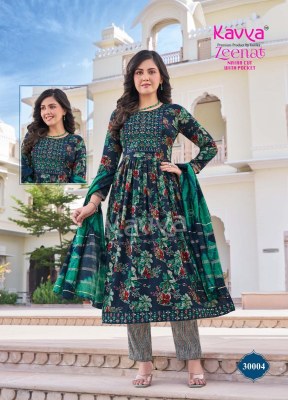 Kavya Zeenat Vol 30 Capsule Foil Print Embroidered Neck Top  Pant with Pocket And Chanderi Sequence Dupatta Suit Set Wholesale      kurtis catalogs