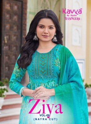 Kavya Ziya Vol 6 Nayra Cut Capsule Foil Print Suit Teenage Kids Ethnic Wear Wholesale Collection wholesale catalogs