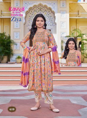 Kavya Ziya Vol 6 Nayra Cut Capsule Foil Print Suit Teenage Kids Ethnic Wear Wholesale Collection kurti pant with dupatta Catalogs