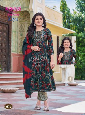Kavya Ziya Vol 6 Nayra Cut Capsule Foil Print Suit Teenage Kids Ethnic Wear Wholesale Collection kurti pant with dupatta Catalogs