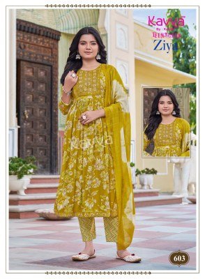 Kavya Ziya Vol 6 Nayra Cut Capsule Foil Print Suit Teenage Kids Ethnic Wear Wholesale Collection kurti pant with dupatta Catalogs