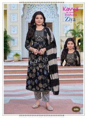 Kavya Ziya Vol 6 Nayra Cut Capsule Foil Print Suit Teenage Kids Ethnic Wear Wholesale Collection kurti pant with dupatta Catalogs