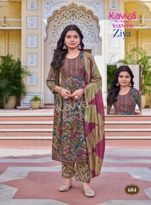 Kavya Ziya Vol 6 Nayra Cut Capsule Foil Print Suit Teenage Kids Ethnic Wear Wholesale Collection kurti pant with dupatta Catalogs