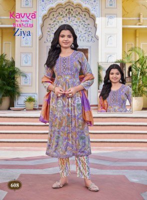 Kavya Ziya Vol 6 Nayra Cut Capsule Foil Print Suit Teenage Kids Ethnic Wear Wholesale Collection kurti pant with dupatta Catalogs