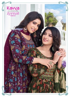 Kavya by Zeenat vol 9 capsule foil print Narya cut readymade suit catalogue at affordable rate readymade suit catalogs