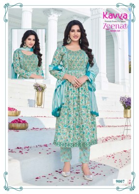 Kavya by Zeenat vol 9 capsule foil print Narya cut readymade suit catalogue at affordable rate readymade suit catalogs