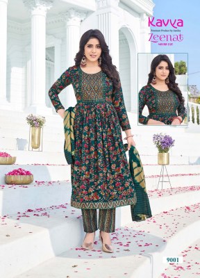 Kavya by Zeenat vol 9 capsule foil print Narya cut readymade suit catalogue at affordable rate readymade suit catalogs