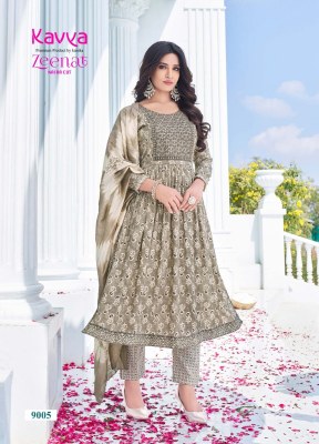 Kavya by Zeenat vol 9 capsule foil print Narya cut readymade suit catalogue at affordable rate readymade suit catalogs