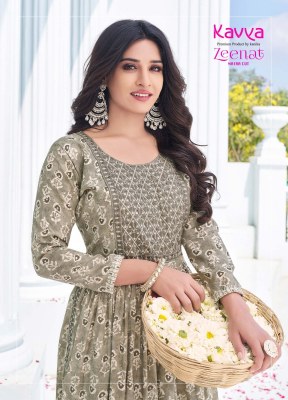 Kavya by Zeenat vol 9 capsule foil print Narya cut readymade suit catalogue at affordable rate readymade suit catalogs