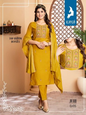 Kaya Juhi Roman Silk Top Bottom Dupatta Set Kurti Catalogue wholesaler   kurtis catalogs