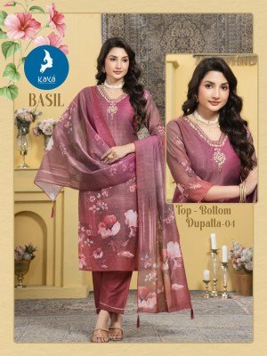 Kaya Kurti Basil Straight Cut Chanderi Digital Print Suit Set with Jari Butti Bottom And Dupatta Wholesale kurtis catalogs