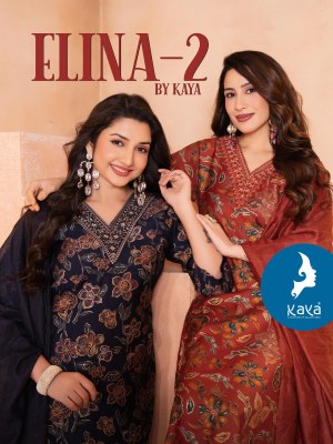 Kaya Kurti Elina 2 Designer Straight Kurti Pant Set with Chanderi Sequence Dupatta  Wholesale wholesale catalogs