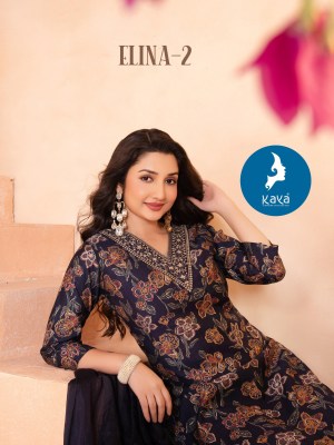 Kaya Kurti Elina 2 Designer Straight Kurti Pant Set with Chanderi Sequence Dupatta  Wholesale kurtis catalogs