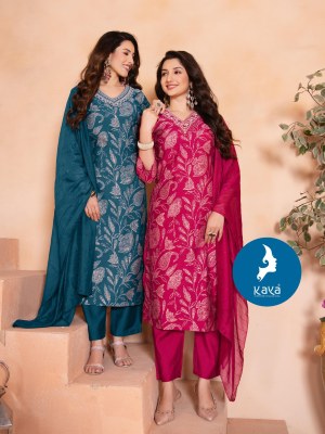 Kaya Kurti Elina 2 Designer Straight Kurti Pant Set with Chanderi Sequence Dupatta  Wholesale kurtis catalogs