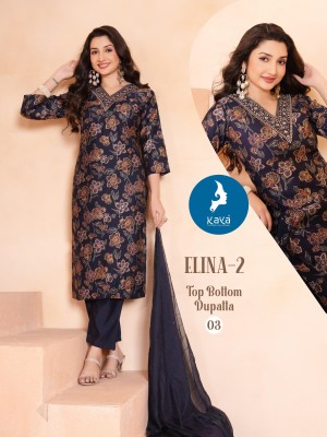 Kaya Kurti Elina 2 Designer Straight Kurti Pant Set with Chanderi Sequence Dupatta  Wholesale kurtis catalogs