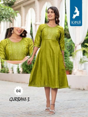 Kaya Kurti Gurbani Vol 3 Silky Slub Anarkali Stylish wholesale Kurti catalogue  Kaya kurti