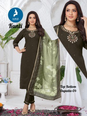 Kaya Kurti Kunti Womens Straight Cut Kurti with V Dobby Bottom And Chanderi Jacquard Dupatta Digital Print Ethnic Suit Wholesale wholesale catalogs
