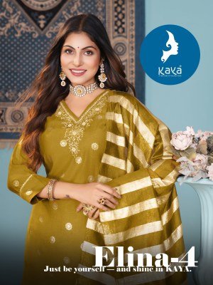 Kaya Kurti Manchali 3 Piece Set Straight Cut Berlin Top with Foil Print Berlin Bottom And Fancy Chanderi Dupatta Wholesale kurtis catalogs