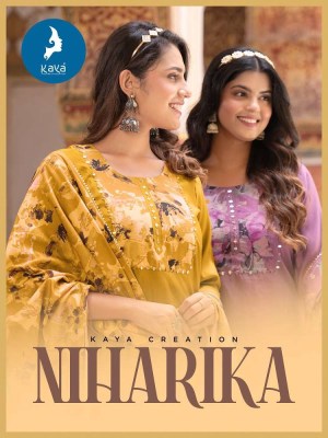 Kaya Kurti Presents Niharika Roman Silk 3pice Readymade suits catalogue wholesaler   Kaya kurti