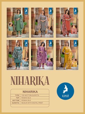 Kaya Kurti Presents Niharika Roman Silk 3pice Readymade suits catalogue wholesaler   kurtis catalogs