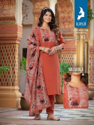 Kaya Kurti Presents Niharika Roman Silk 3pice Readymade suits catalogue wholesaler   kurtis catalogs