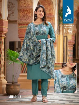 Kaya Kurti Presents Niharika Roman Silk 3pice Readymade suits catalogue wholesaler   kurtis catalogs