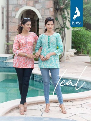 Kaya Kurti Pretty Girl Vol 2 Rayon Printed Short top Western Top collection  Kaya kurti