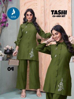 Kaya Kurti Tashi Vertical Kurti and Bottom Co Ord Set Wholesale wholesale catalogs