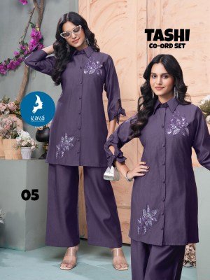 Kaya Kurti Tashi Vertical Kurti and Bottom Co Ord Set Wholesale co ord set catalogs