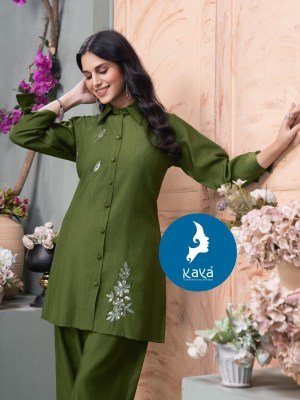 Kaya Kurti Tashi Vertical Kurti and Bottom Co Ord Set Wholesale co ord set catalogs