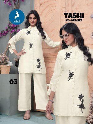 Kaya Kurti Tashi Vertical Kurti and Bottom Co Ord Set Wholesale co ord set catalogs