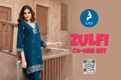 Kaya Kurti Zulfi Vertical Co Ord Set Top Vertican Bottom Vertican Wholesale co ord set catalogs