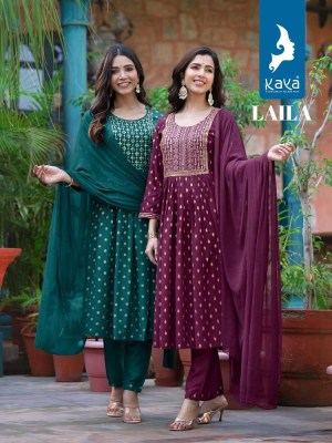 Kaya Laila Rayon Printed Nyra Cut Readymade Kurti Catalogue wholesaler  Kaya kurti