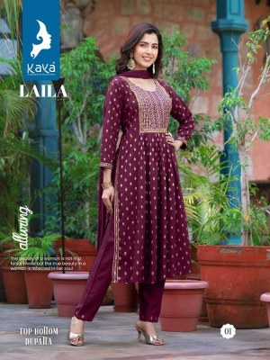 Kaya Laila Rayon Printed Nyra Cut Readymade Kurti Catalogue wholesaler  kurtis catalogs