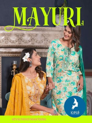 Kaya Mayuri Vol 4 Rayon Printed Kurti Pant With Fancy Dupatta Set wholesale Kurti catalogue  Kaya kurti