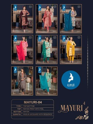 Kaya Mayuri Vol 4 Rayon Printed Kurti Pant With Fancy Dupatta Set wholesale Kurti catalogue  kurtis catalogs