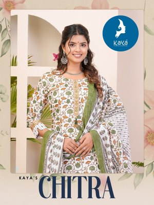 Kaya by Chitra fancy best quality  cotton printed kurti pant and dupatta catalogue at low rate Kaya kurti