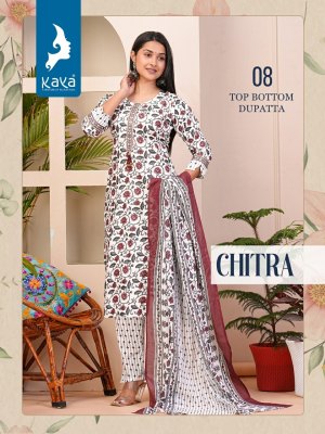 Kaya by Chitra fancy best quality  cotton printed kurti pant and dupatta catalogue at low rate readymade suit catalogs