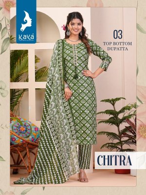 Kaya by Chitra fancy best quality  cotton printed kurti pant and dupatta catalogue at low rate readymade suit catalogs