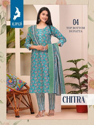 Kaya by Chitra fancy best quality  cotton printed kurti pant and dupatta catalogue at low rate readymade suit catalogs