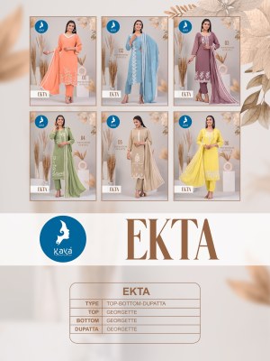 Kaya by Ekta exclusive straight kurti pant and dupatta catalogue at amaviexpo  readymade suit catalogs